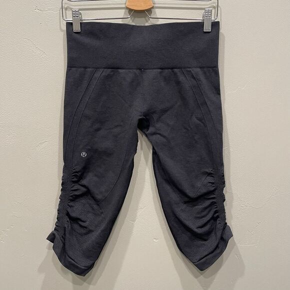 Lululemon In The Flow Crop Legging Dark Charcoal Grey - Picture 4 of 10